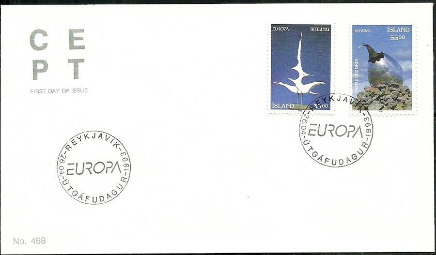 Znaczek Islandia 1993 Mi 784-785 FDC