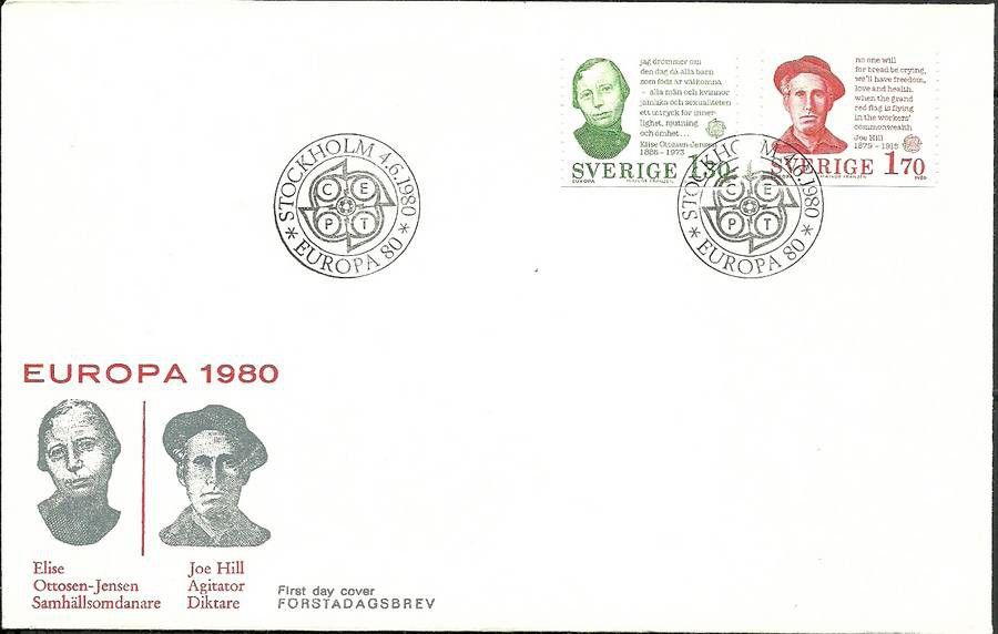 Znaczek Szwecja 1980 Mi 1106-1107 FDC