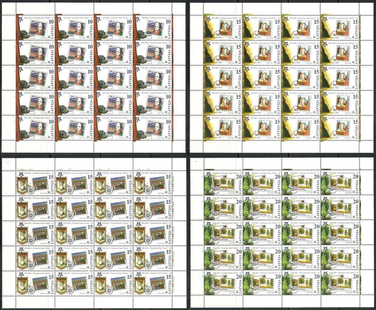 Znaczek Łotwa 2006 Mi ark 652-655 Czyste **