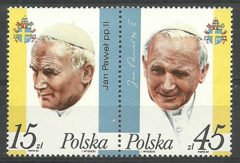 Znaczek Polska 1987 Mi 3099-3100B1 Czyste **