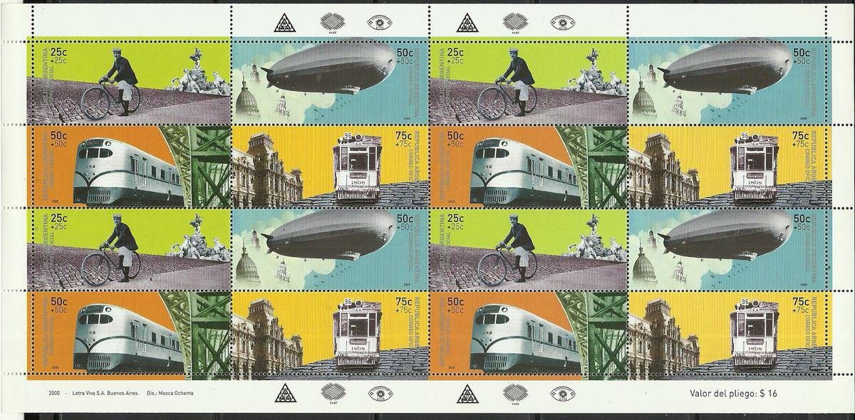 Znaczek Argentyna 2000 Mi ark 2613-2616 Czyste **
