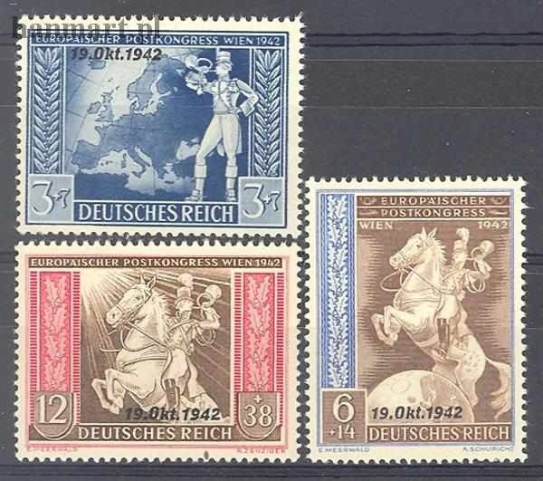 Znaczek Deutsches Reich / III Rzesza 1942 Mi 823-825 Czyste **