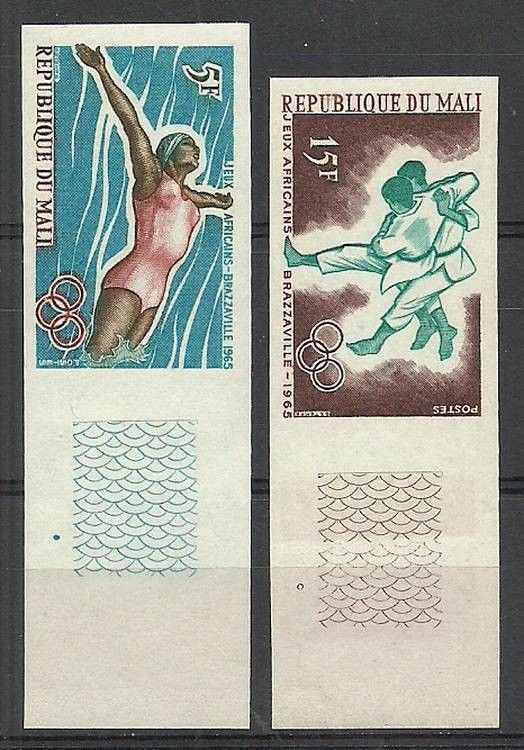 Znaczek Mali 1965 Mi 112-113B Czyste **