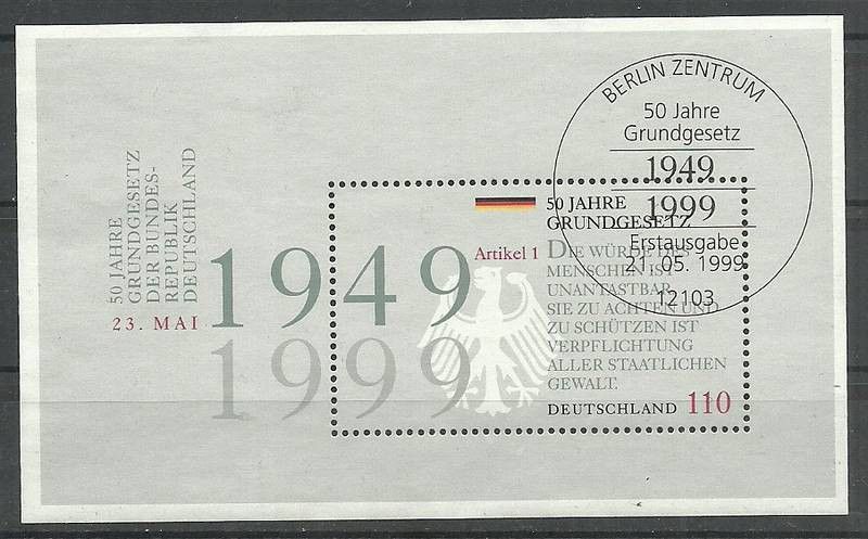 Znaczek Niemcy 1999 Mi bl 48 Stemplowane
