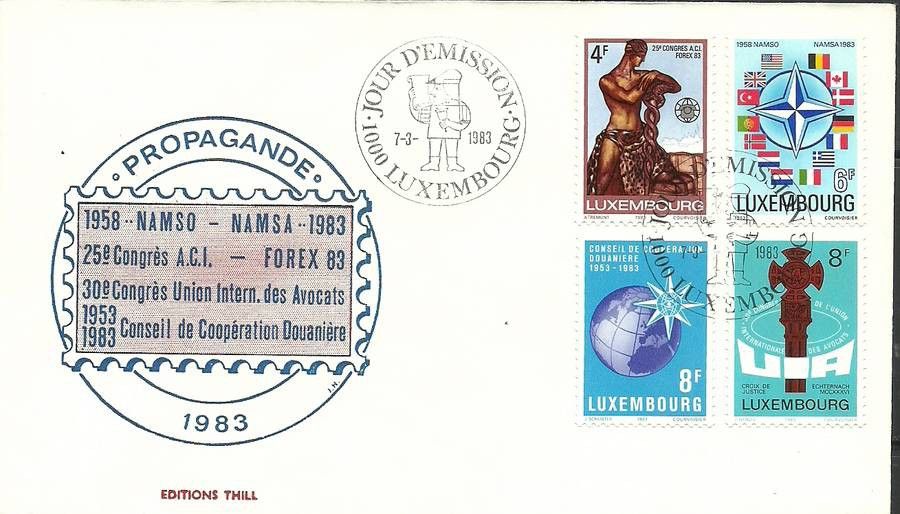 Znaczek Luksemburg 1983 Mi 1070-1073 FDC