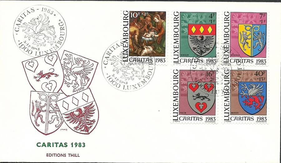 Znaczek Luksemburg 1983 Mi 1086-1090 FDC