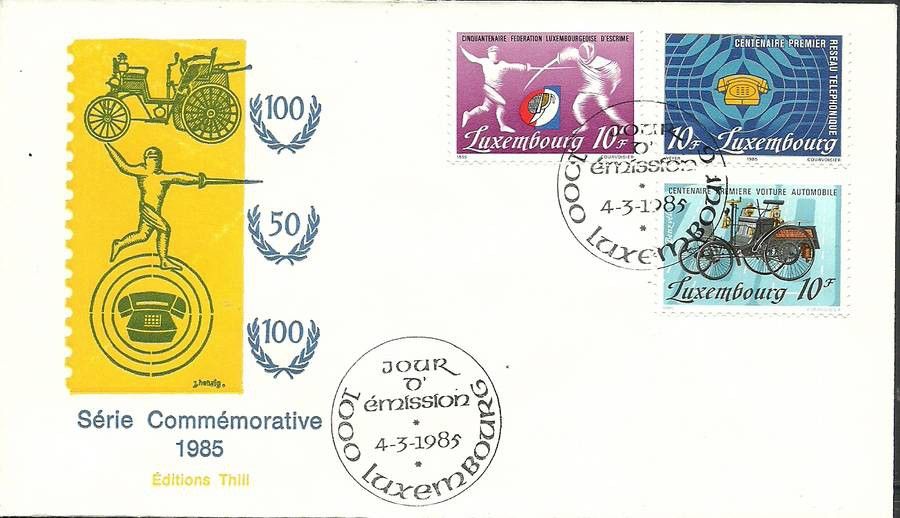 Znaczek Luksemburg 1985 Mi 1121-1123 FDC