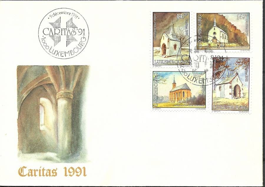Znaczek Luksemburg 1991 Mi 1284-1287 FDC