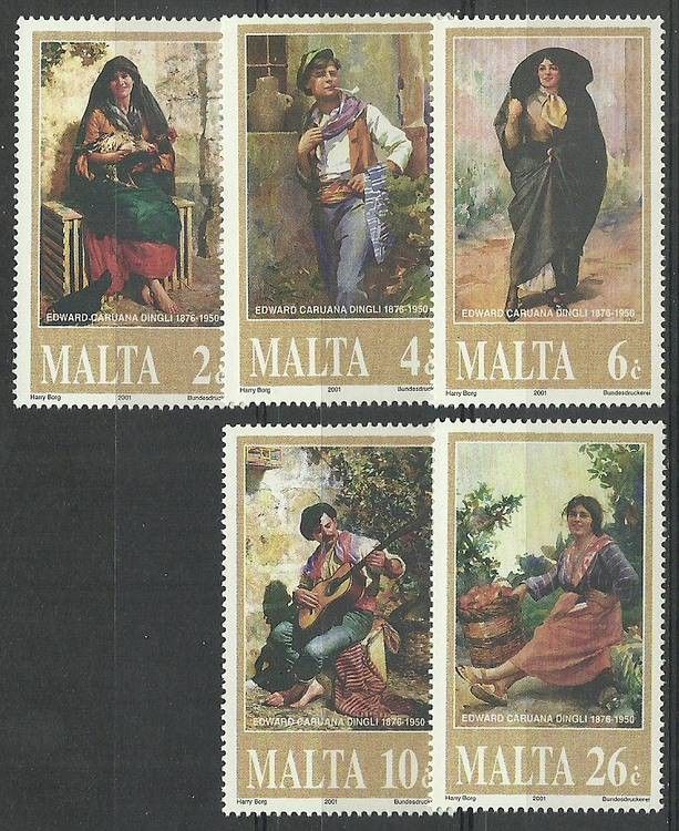 Znaczek Malta 2001 Mi 1162-1166 Czyste **