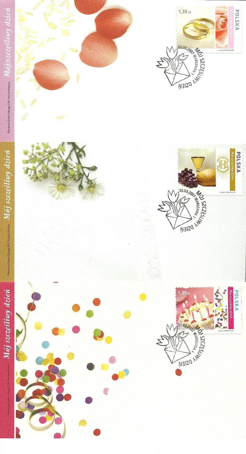 Znaczek Polska 2007 Mi 4304-4306 Fi 4154-4156 FDC