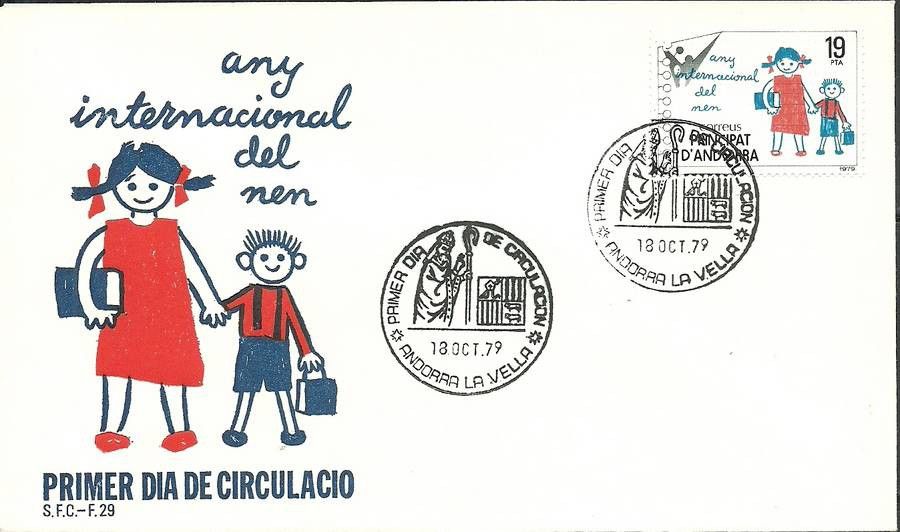 Znaczek Andora Hiszpańska 1979 Mi 125 FDC