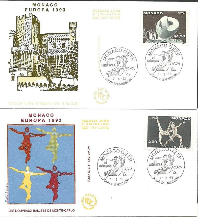 Znaczek Monako 1993 Mi 2120-2121 FDC