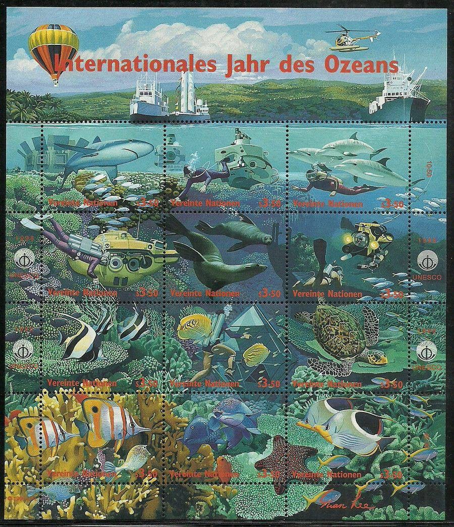 Znaczek Narody Zjednoczone Wiedeń 1998 Mi ark 271-282 Czyste **