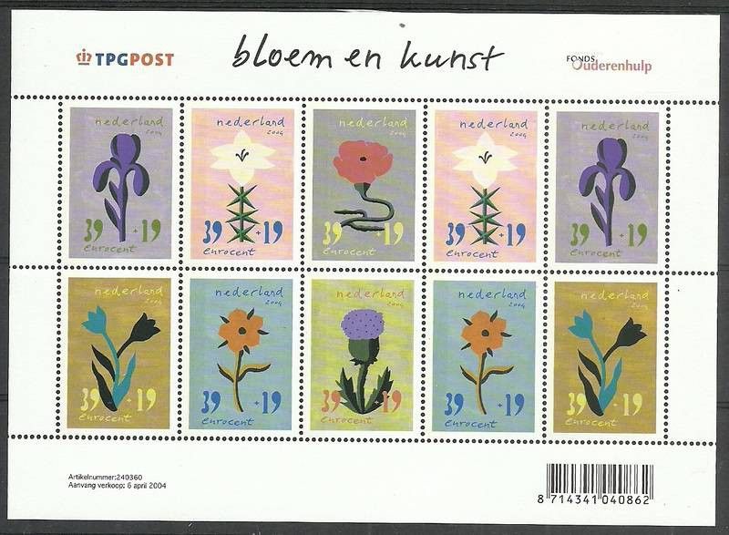 Znaczek Holandia 2004 Mi ark 2197-2202 Czyste **