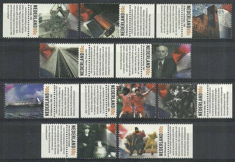 Znaczek Holandia 1999 Mi 1740-1749 Czyste **