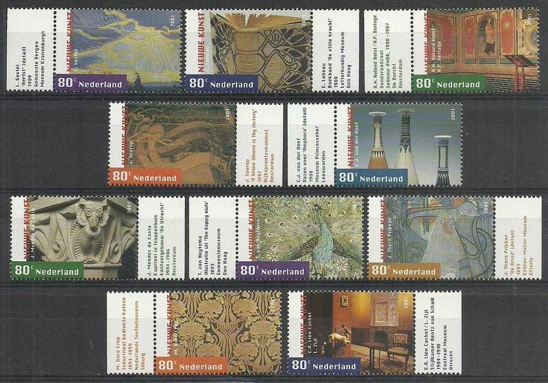 Znaczek Holandia 2001 Mi 1885-1894 Czyste **