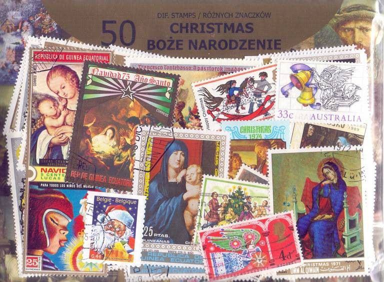 Znaczek Pakiet filatelistyczny BOŻE NARODZENIE 50 znaczków