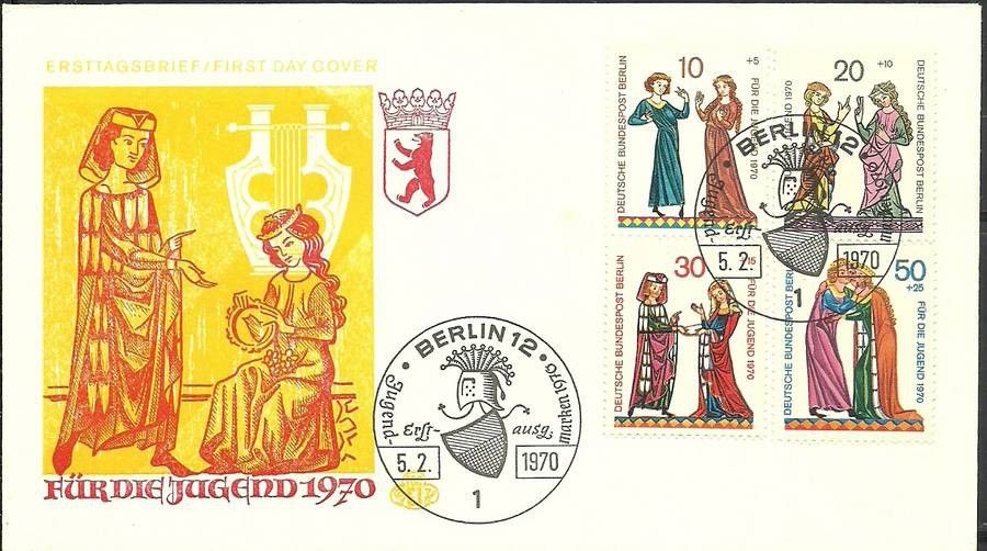 Znaczek Berlin Niemcy 1970 Mi 354-357 FDC
