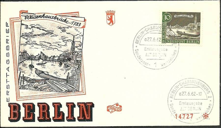 Znaczek Berlin Niemcy 1962 Mi 219 FDC