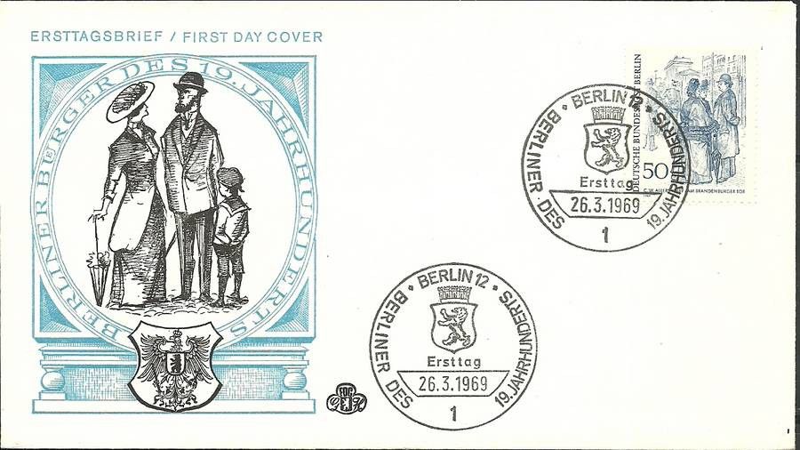 Znaczek Berlin Niemcy 1969 Mi 337 FDC