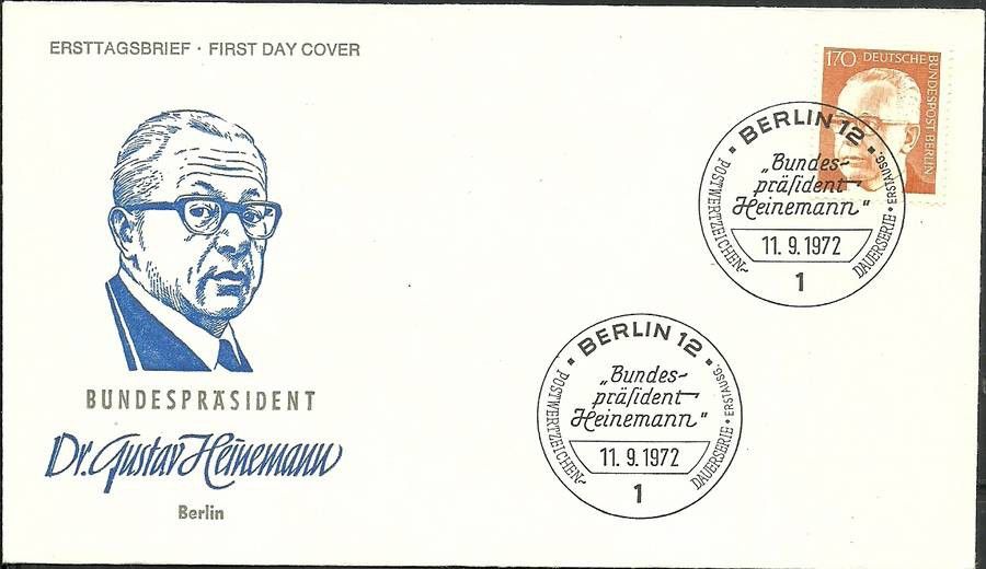 Znaczek Berlin Niemcy 1972 Mi 432 FDC