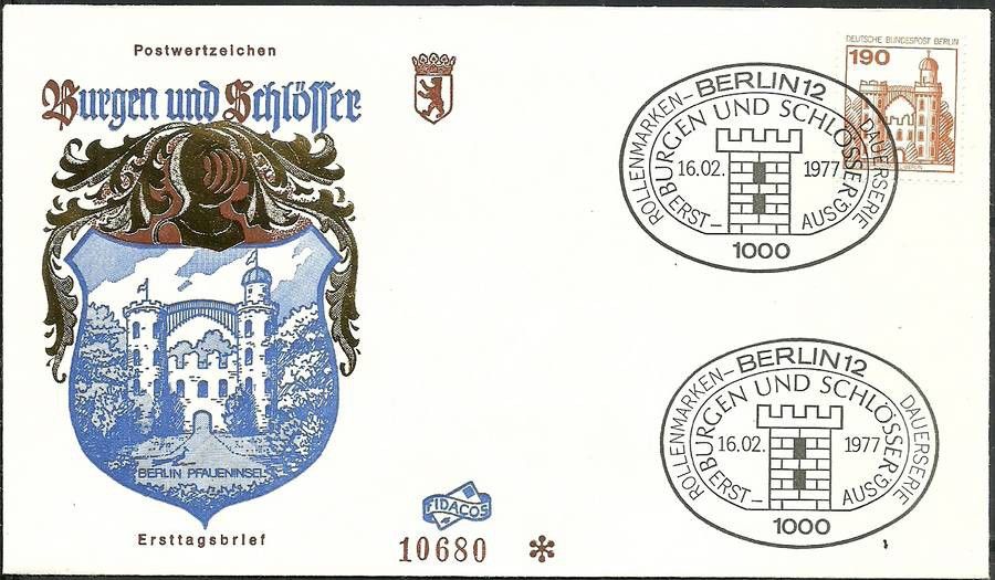 Znaczek Berlin Niemcy 1977 Mi 539 FDC