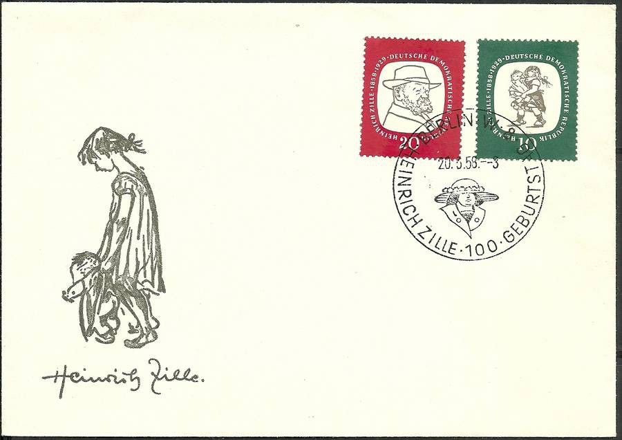 Znaczek NRD / DDR 1958 Mi 624-625 FDC