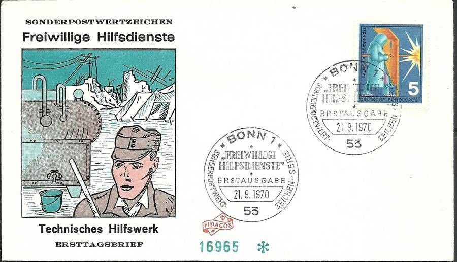 Znaczek Niemcy 1970 Mi 629 FDC