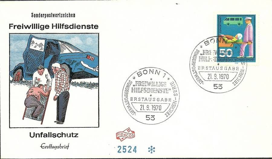 Znaczek Niemcy 1970 Mi 633 FDC