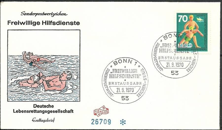 Znaczek Niemcy 1970 Mi 634 FDC