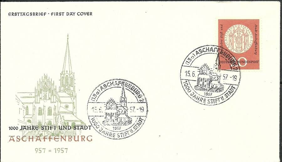 Znaczek Niemcy 1957 Mi 255 FDC