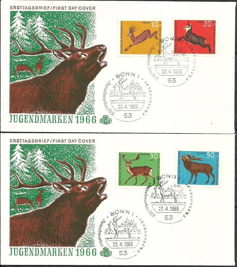 Znaczek Niemcy 1966 Mi 511-514 FDC