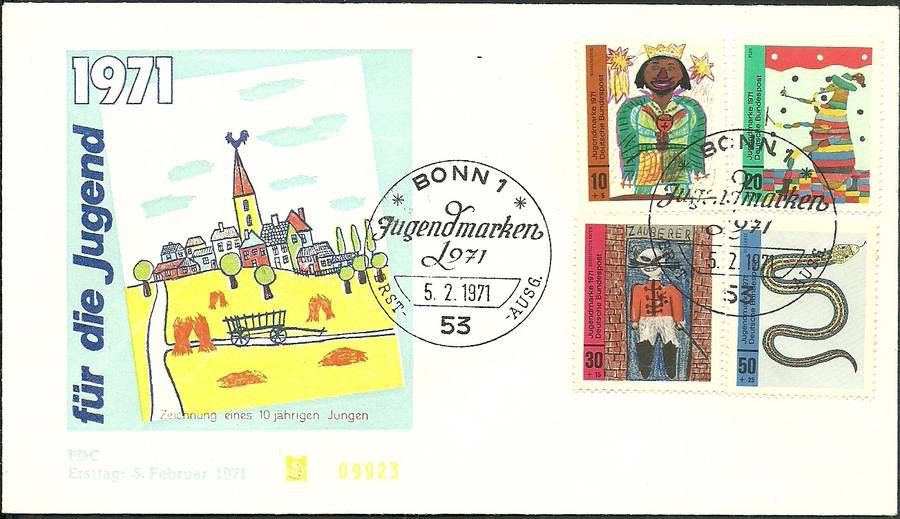 Znaczek Niemcy 1971 Mi 660-663 FDC