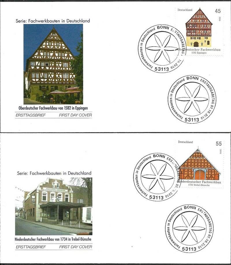 Znaczek Niemcy 2010 Mi 2823-2824 FDC