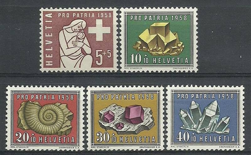 Znaczek Szwajcaria 1958 Mi 657-661 Czyste **