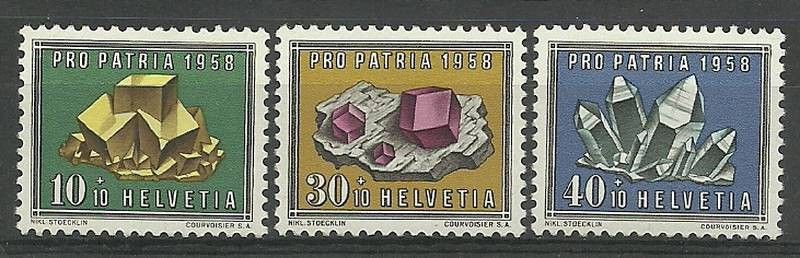 Znaczek Szwajcaria 1958 Mi 658+660-661 Czyste **