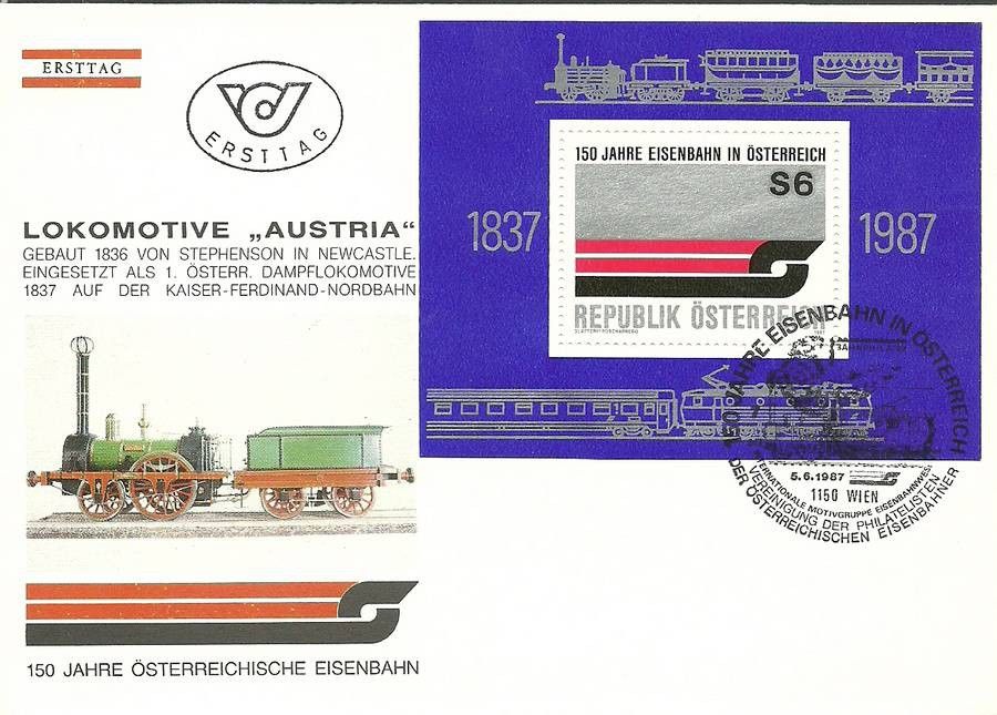 Znaczek Austria 1987 Mi bl9 FDC