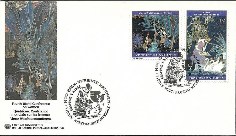 Znaczek Narody Zjednoczone Wiedeń 1995 Mi 188-189 FDC