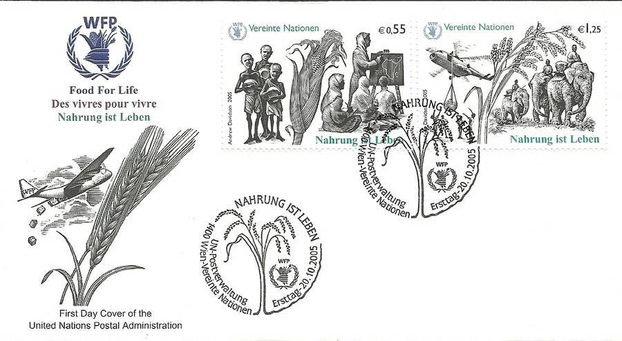 Znaczek Narody Zjednoczone Wiedeń 2005 Mi 528-529 FDC