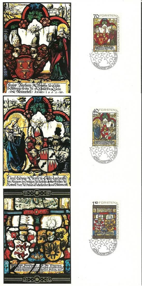 Znaczek Liechtenstein 1979 Mi 731-733 Karta Max
