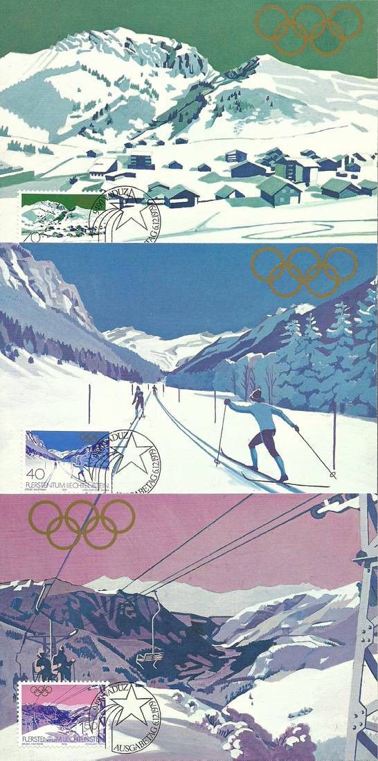 Znaczek Liechtenstein 1979 Mi 735-737 Karta Max