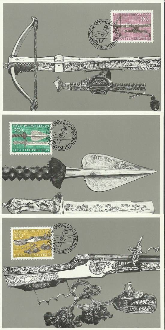 Znaczek Liechtenstein 1980 Mi 751-753 Karta Max