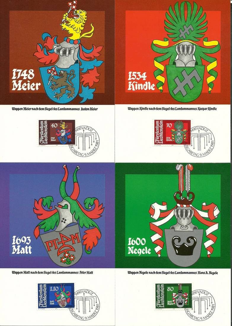 Znaczek Liechtenstein 1981 Mi 766-769 Karta Max