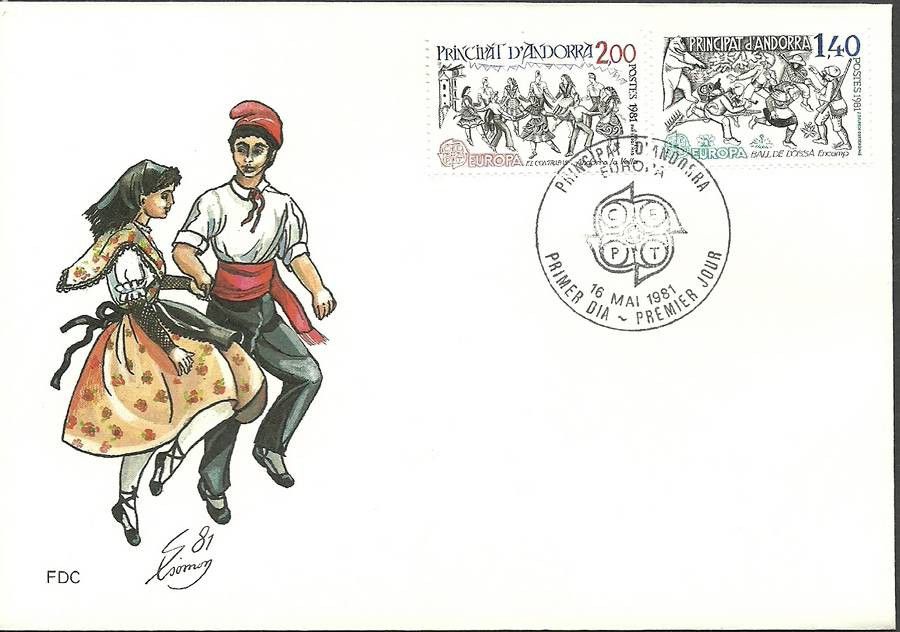 Znaczek Andora Francuska 1981 Mi 313-314 FDC