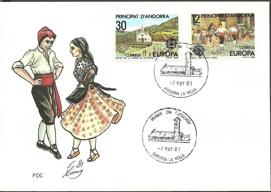 Znaczek Andora Hiszpańska 1981 Mi 138-139 FDC
