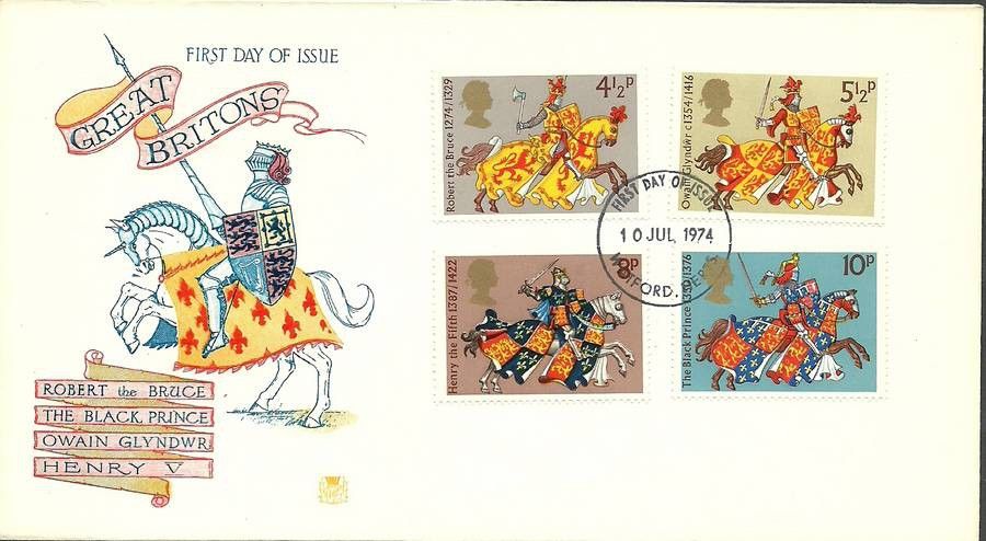 Znaczek Wielka Brytania 1974 Mi 654-657 FDC
