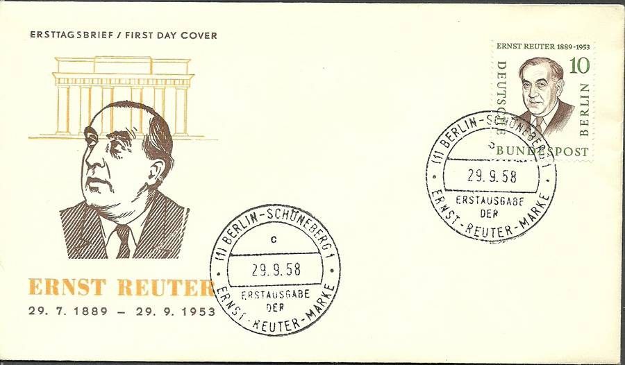 Znaczek Berlin Niemcy 1958 Mi 165 FDC