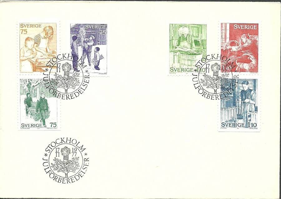 Znaczek Szwecja 1977 Mi 1004-1009 FDC