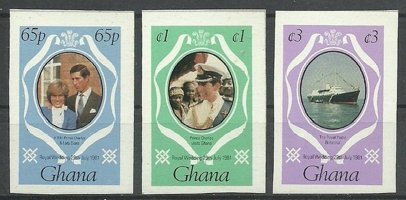Znaczek Ghana 1981 Mi 892-894B Czyste **