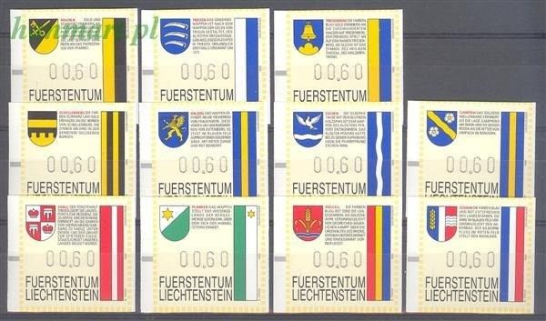 Znaczek Liechtenstein 1995 Mi aut 1-11 Czyste **
